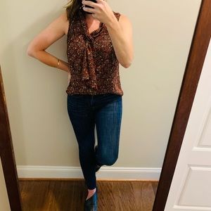 Beautiful, patterned tank blouse.